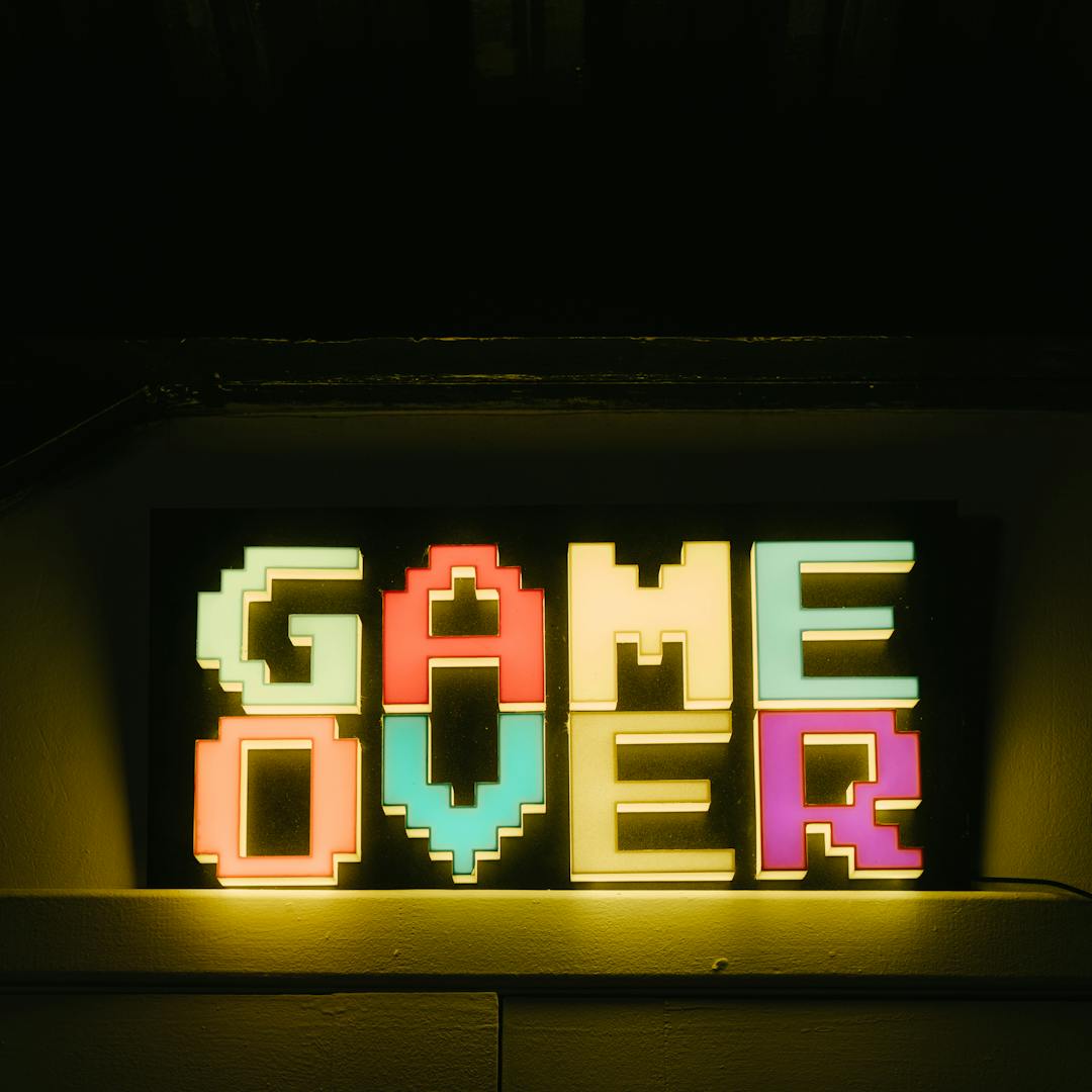 retro neon Game Over signage